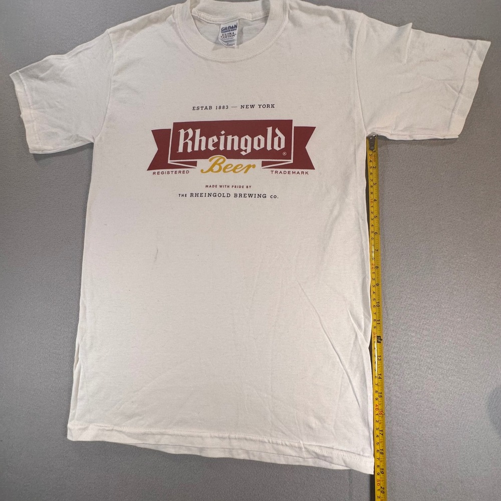 NEW! Rheingold Beer Men's white T-shirt vintage‎ NOS size small cotton VINTAGE